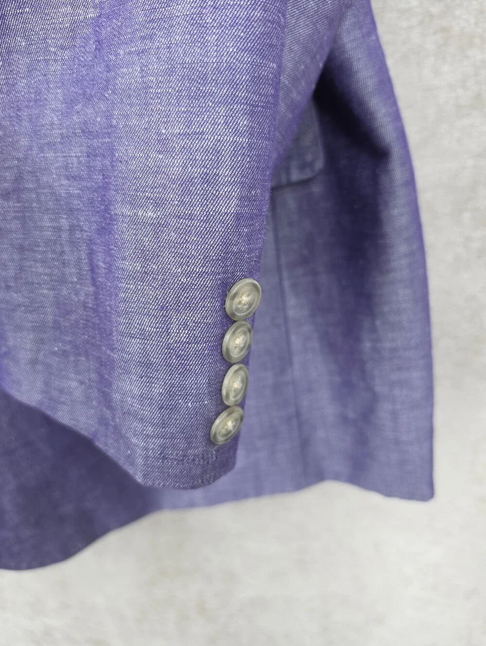 Alan Flusser Linen Cotton Purple Men's Blazer Jacket Sport Coat Two-Button